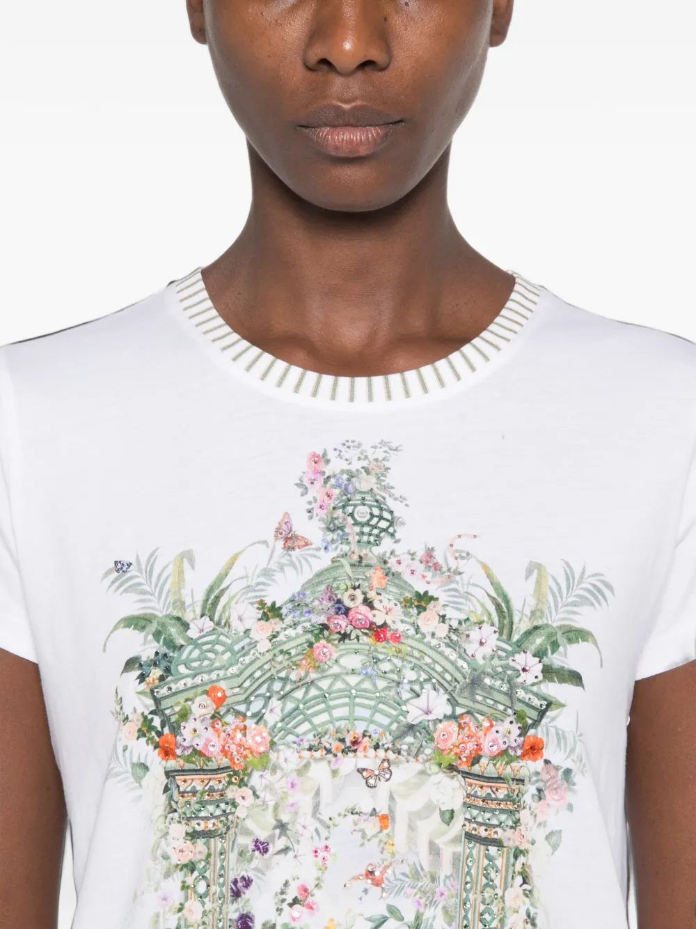 Camilla T-shirt met print Wit