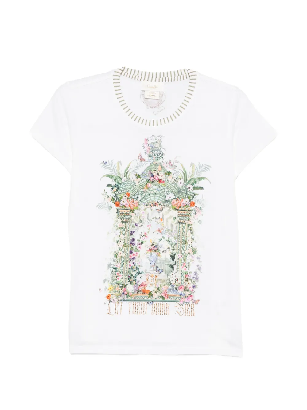 Camilla graphic-print organic-cotton T-shirt - Bianco