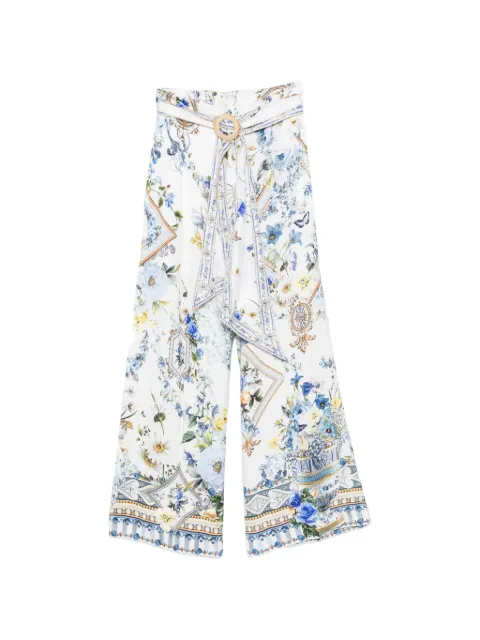 Camilla floral-print belted palazzo pants