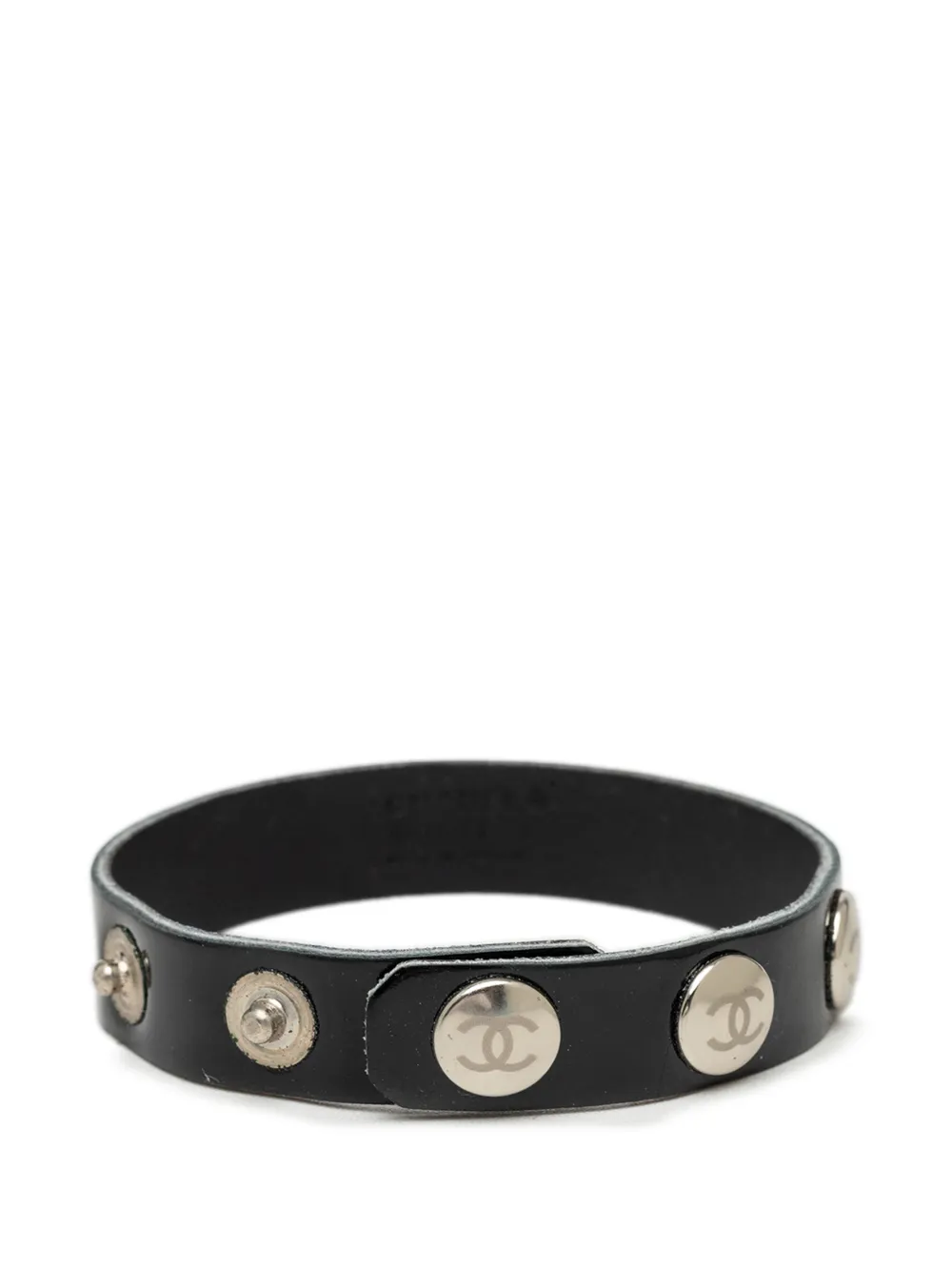 CHANEL Pre-Owned 2000 CC Calfskin Stud Bracelet costume bracelet - Nero