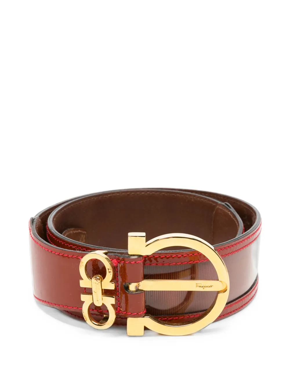 Ferragamo Pre-Owned Cintura con fibbia Gancini anni '80 - Rosso