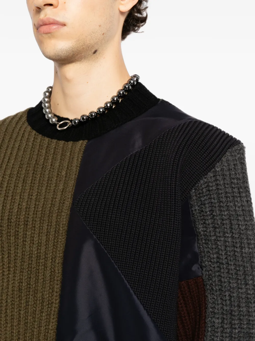 sacai Saicai x A.P.C. quilts sweater Blauw