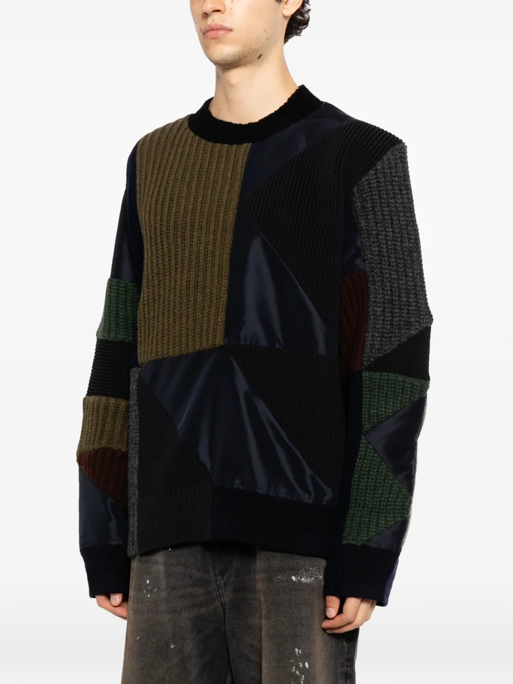sacai Saicai x A.P.C. quilts sweater Blauw