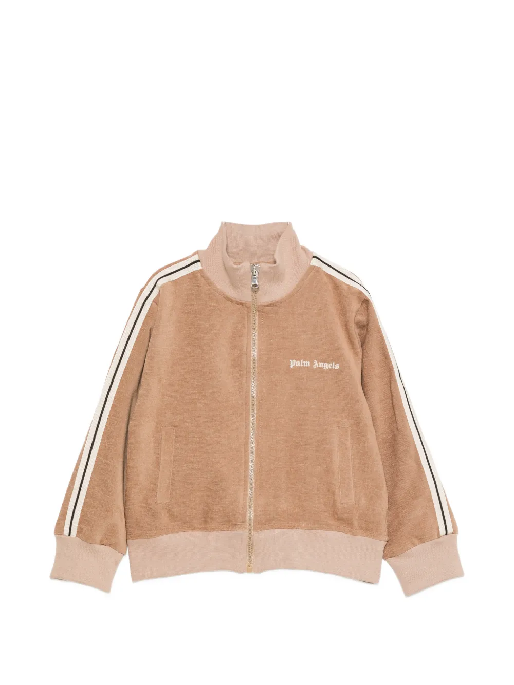 Palm Angels Kids logo-print side-stripe jacket - Toni neutri