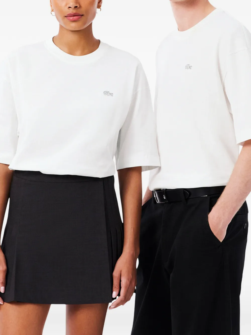 Lacoste T-shirt met logopatch Wit