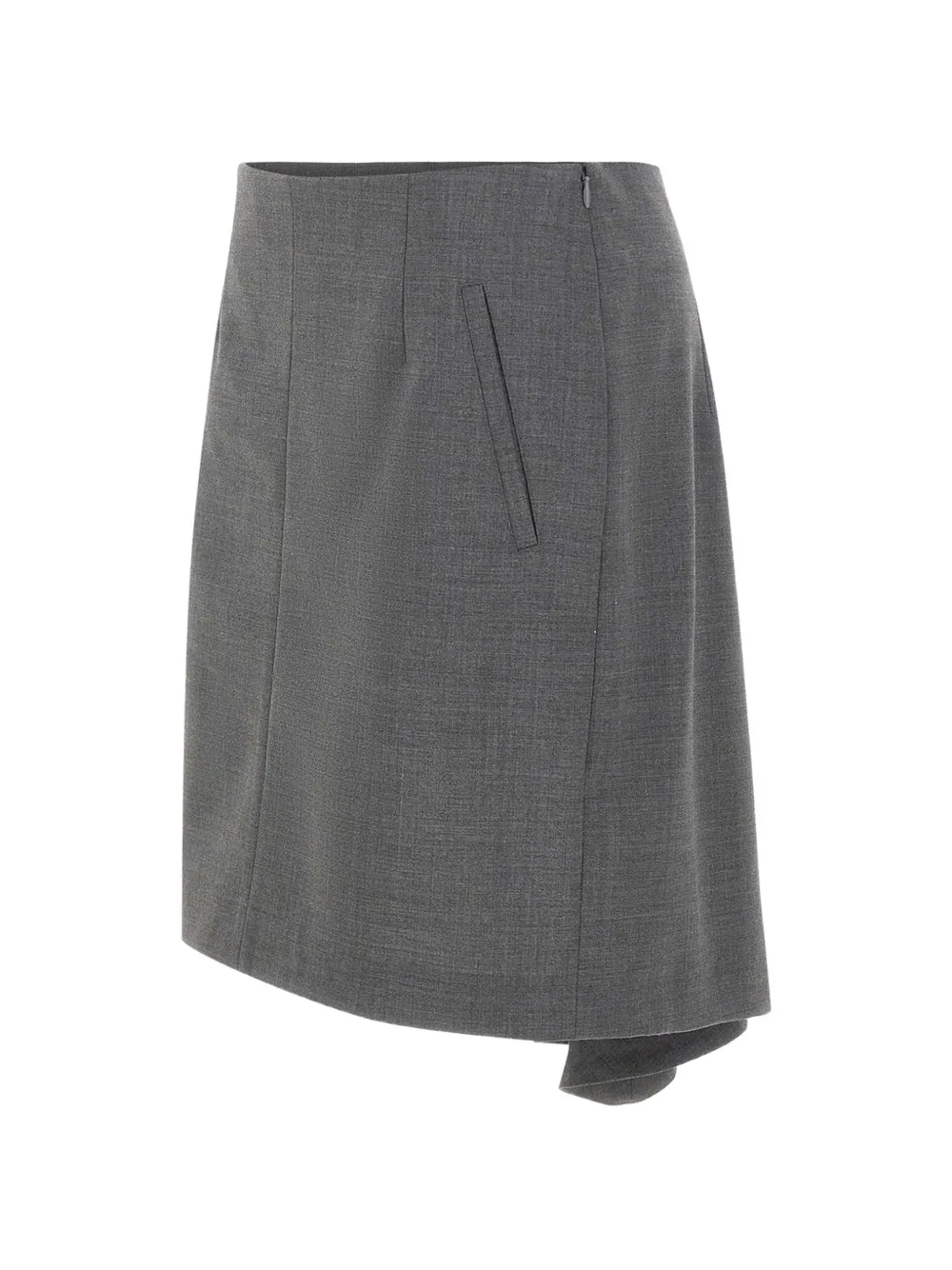 The Garment Grand Slip mini-rok met asymmetrische zoom Grijs