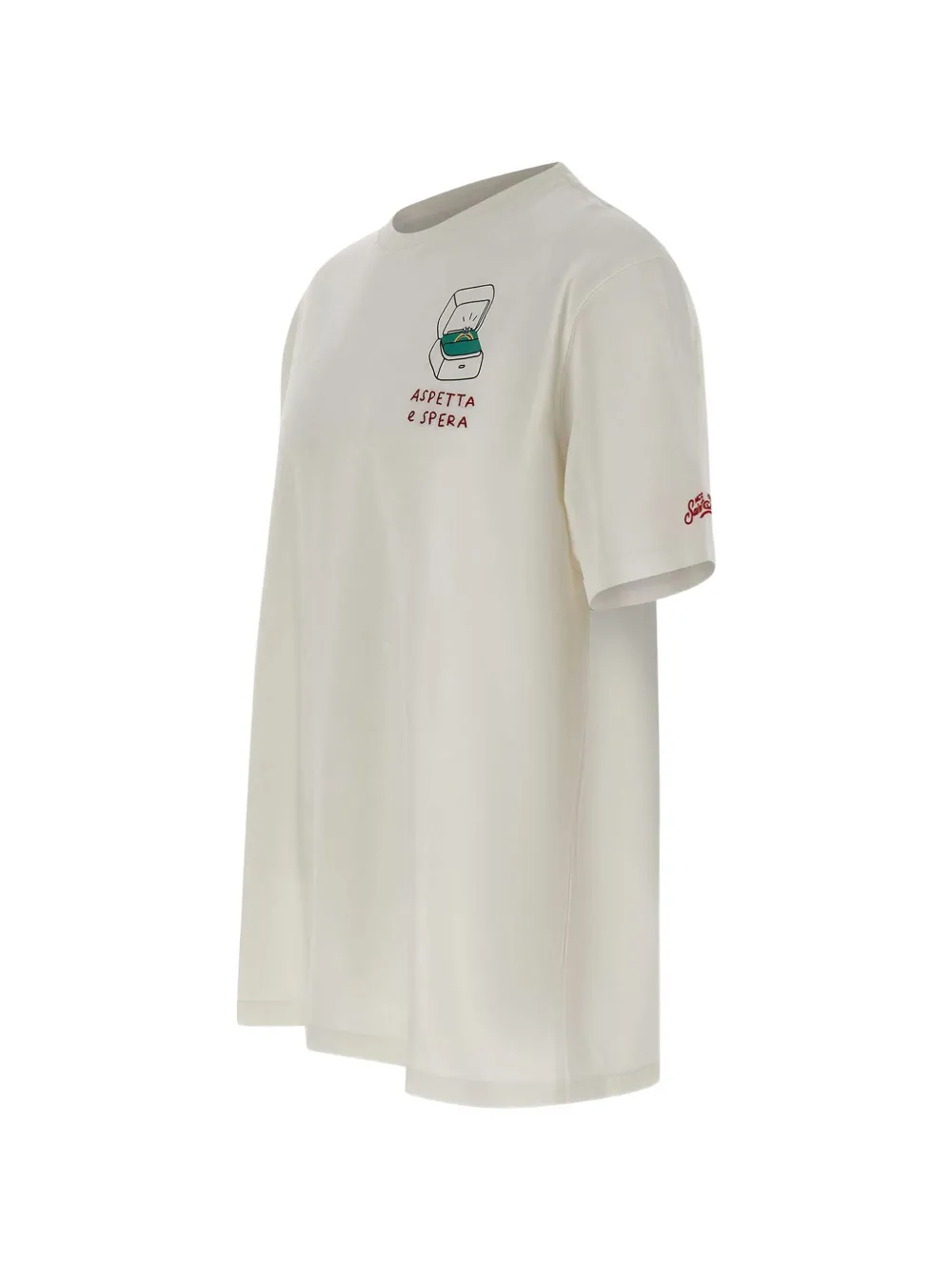 MC2 Saint Barth Aspetta Spera katoenen- -shirt met borduurwerk Wit