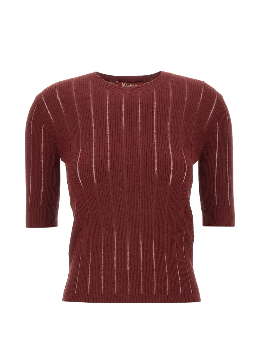 Max Mara Ragno maxi-ribbed semi-sheer sweater - Rot