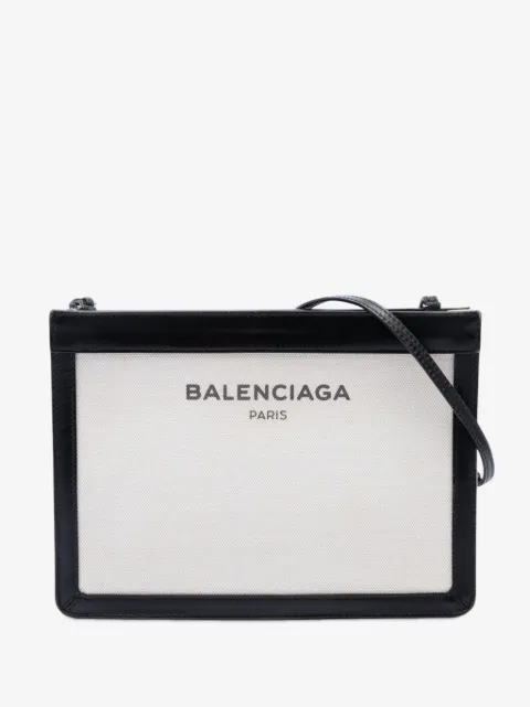 Balenciaga Pre-Owned 2017 Canvas Navy Pochette crossbody bag
