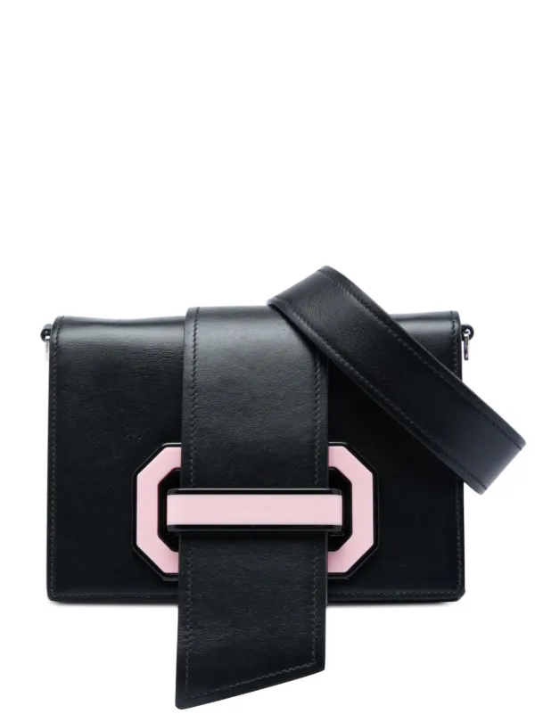 Prada Pre-Owned 2010-2026 City Calf Plex Ribbon Crossbody Bag