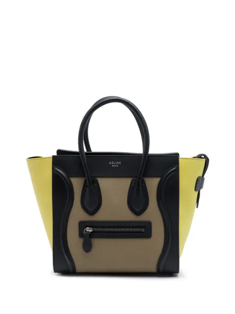 Celine Pre-Owned 2018 Micro Tricolor Leather Luggage tote bag