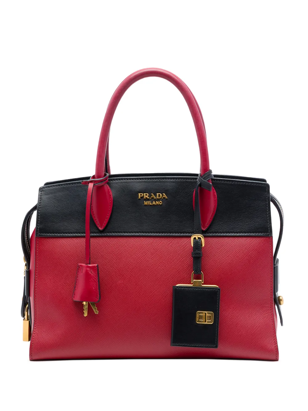 Prada Pre-Owned 2010-2026 Saffiano And City Calf Esplanade satchel - Rot