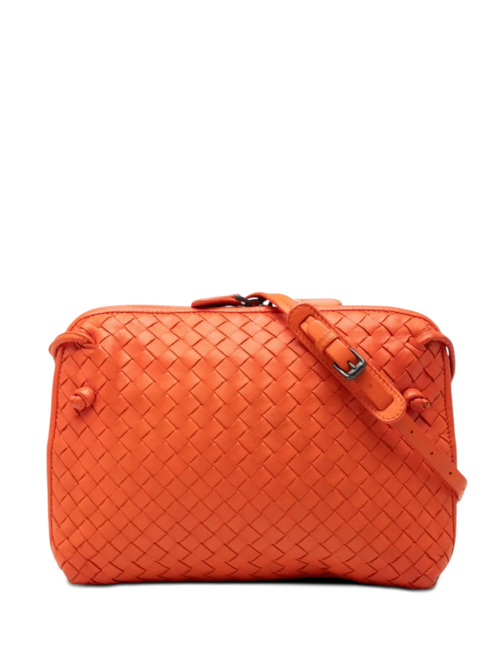 Bottega Veneta Pre-Owned 2012-2026 Nappa Intrecciato Nodini crossbody bag - Orange