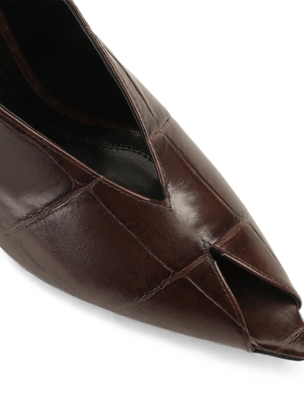 Sergio Rossi Beak pumps met krokodillen-reliëf Bruin