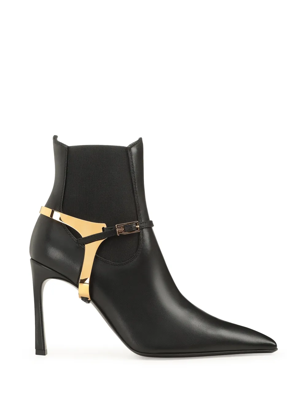 Sergio Rossi Spur buckled leather ankle boots - Black