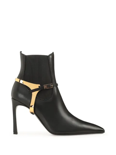 Sergio Rossi Spur buckled leather ankle boots