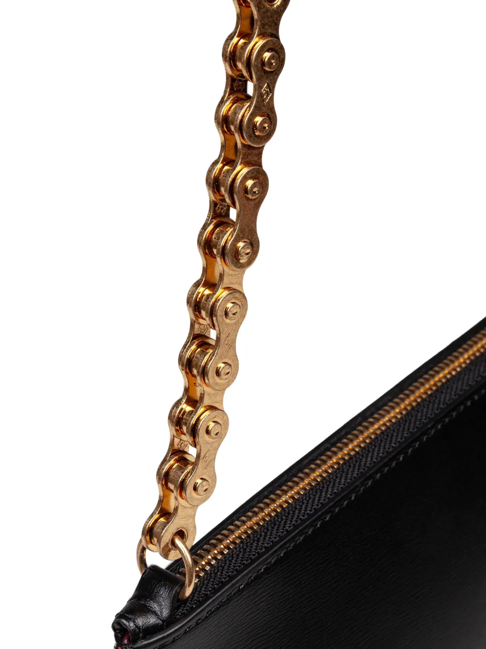 Off-White Jitney leren clutch Zwart