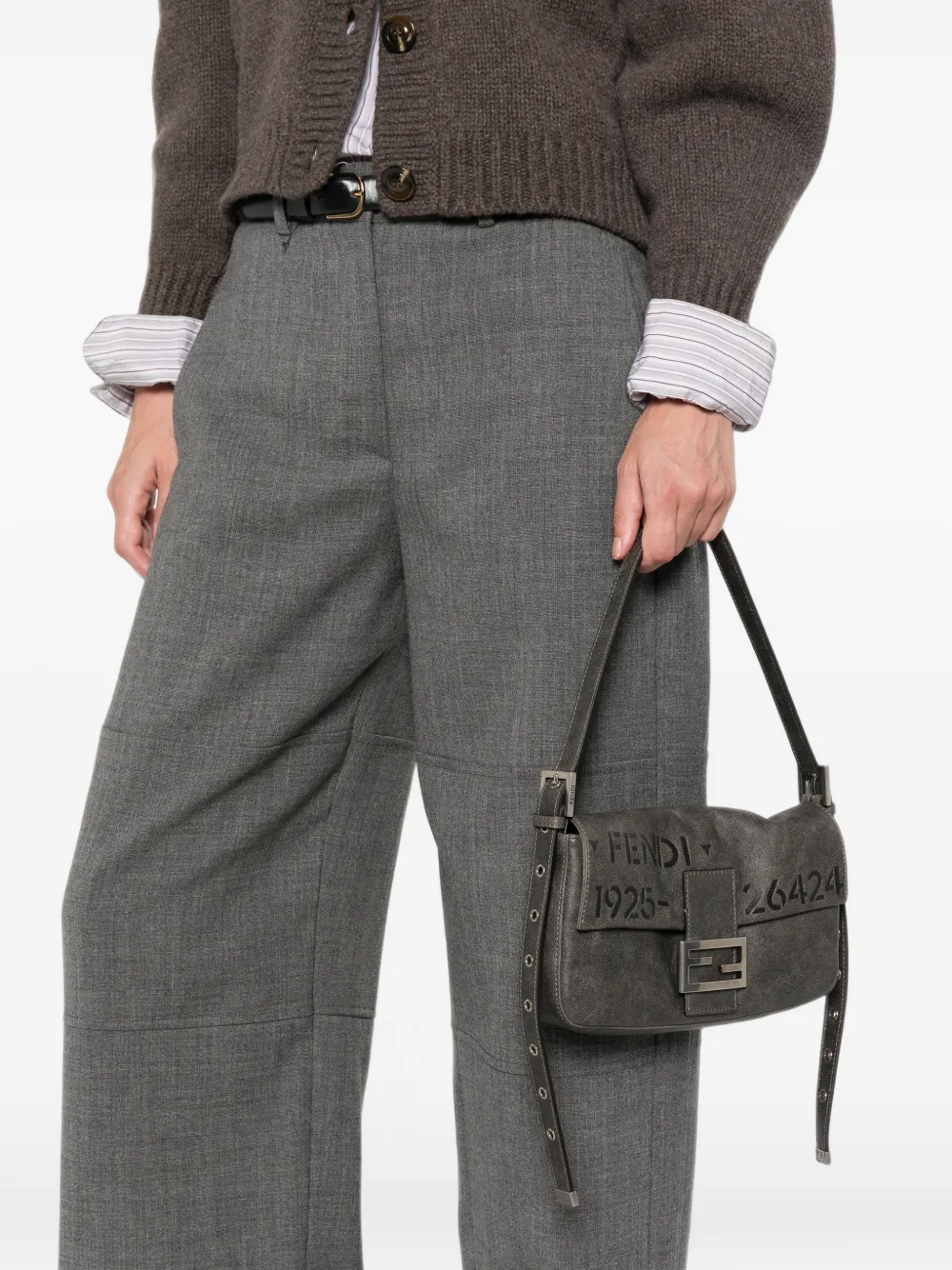 Fendi Baguette Shoulder Bag In Green