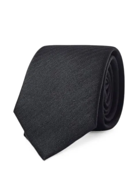 SELECTED herringbone-weave silk tie