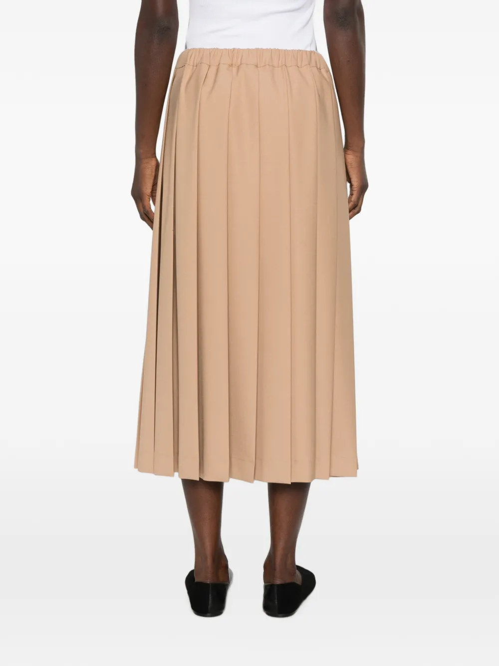 Fabiana Filippi Midi-plooirok met trekkoord Beige