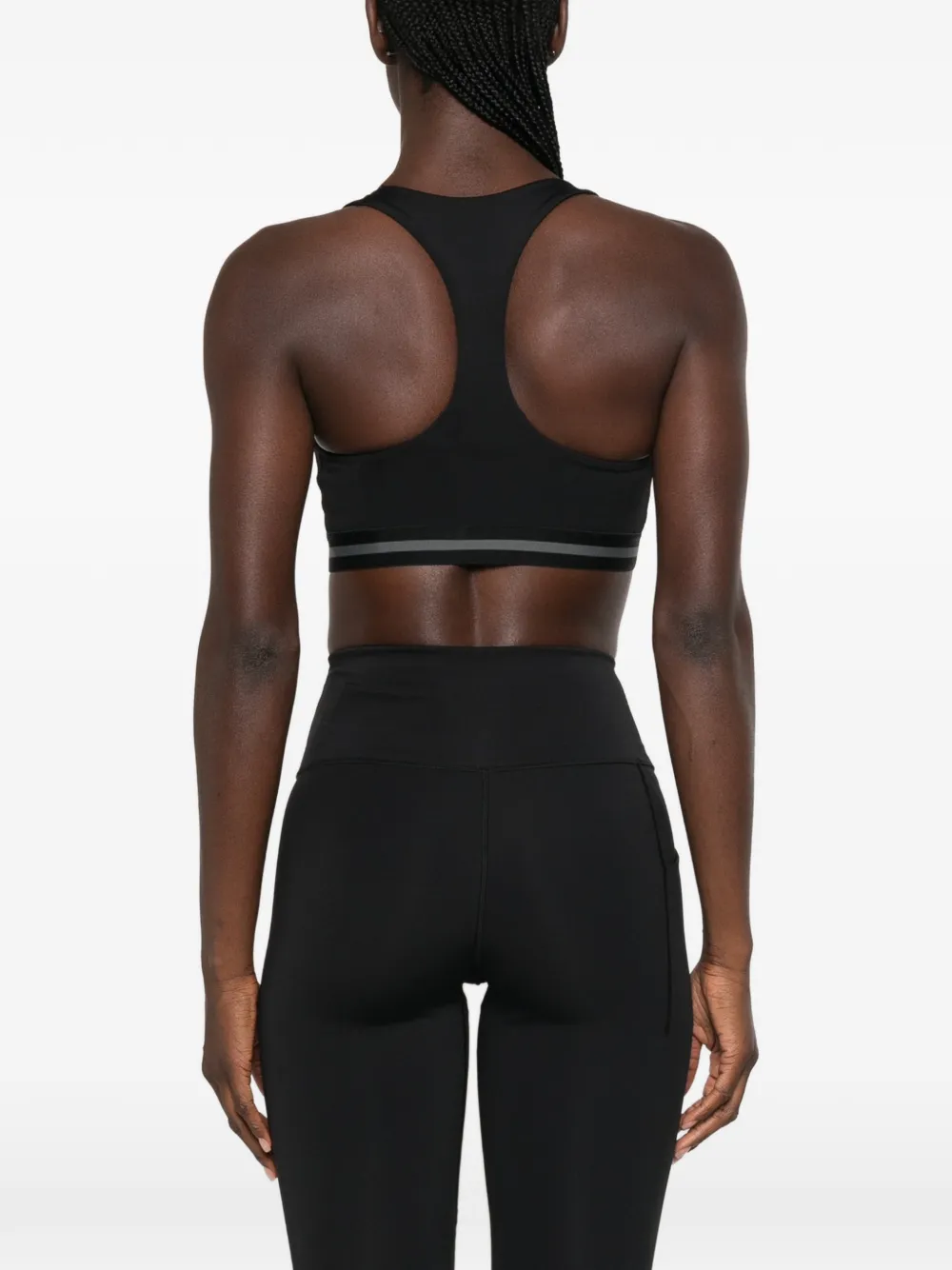 Calvin Klein Racerback sport-bh met logoband Zwart