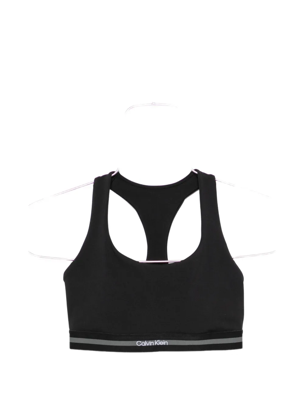 Calvin Klein logo-tape racerback sports bra - Schwarz