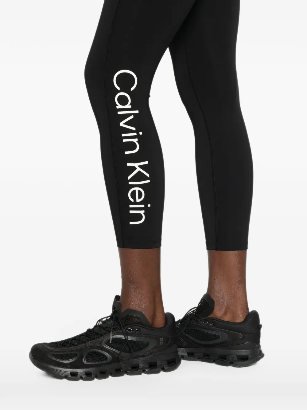Calvin Klein High waist legging met logoprint Zwart