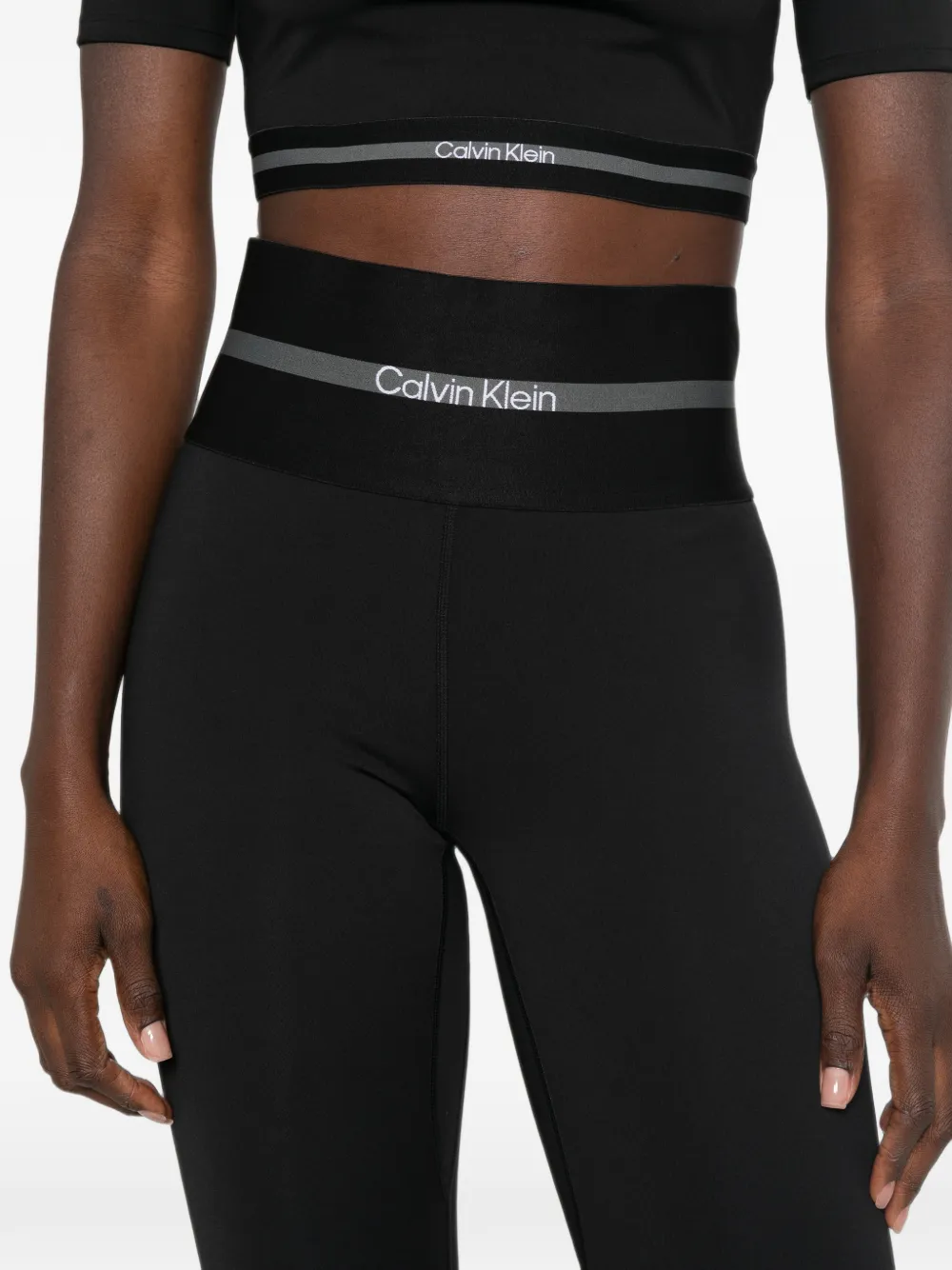 Calvin Klein Legging met logoband Zwart
