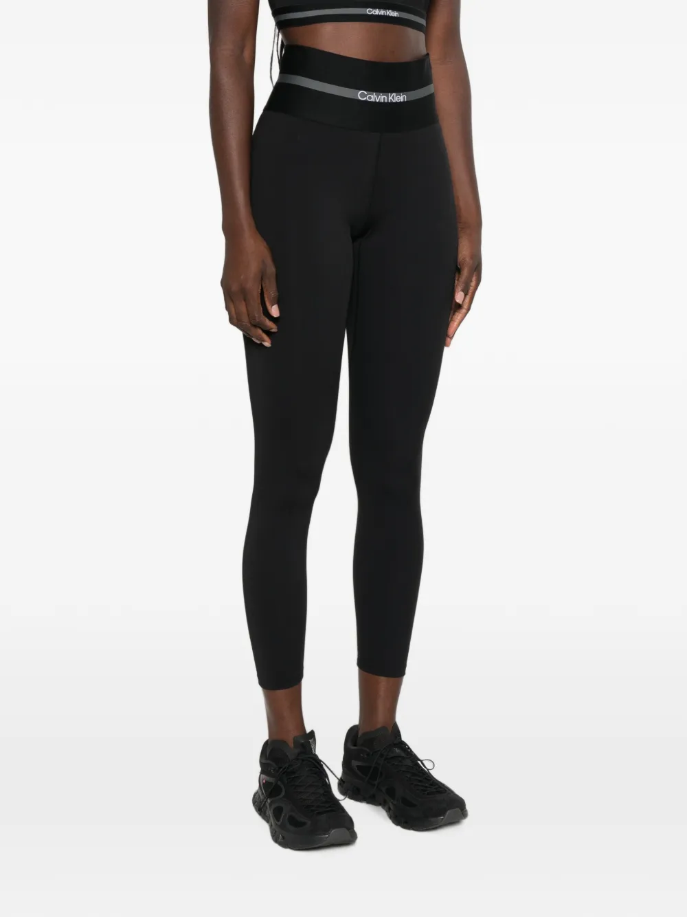 Calvin Klein Legging met logoband Zwart
