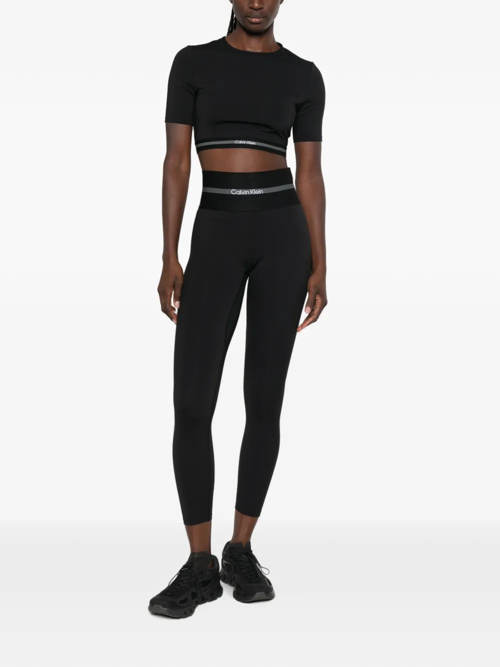 Calvin Klein Legging met logoband Zwart