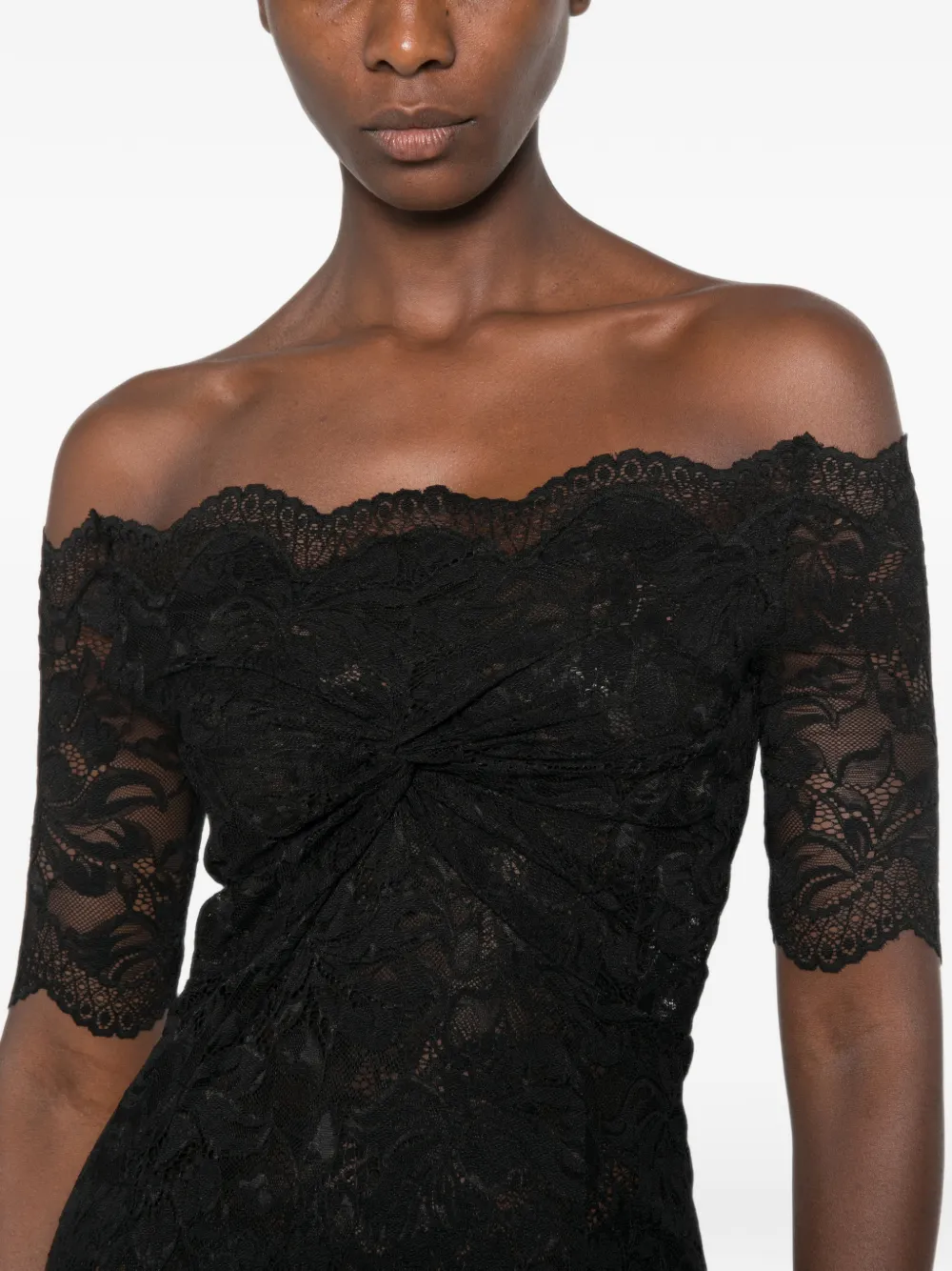 Rabanne Off-shoulder maxi-jurk Zwart