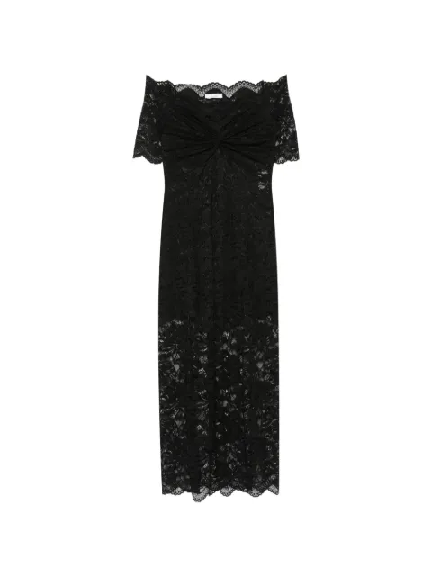 Rabanne off-shoulder lace maxi dress