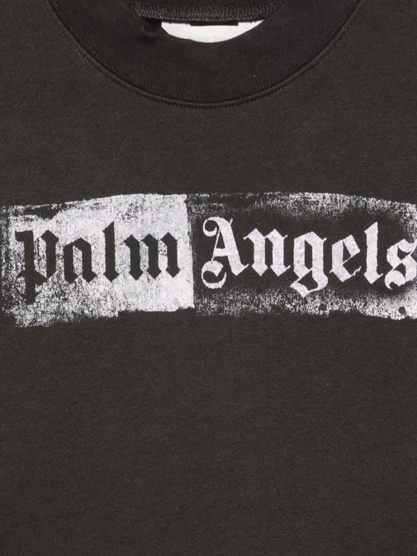 Palm Angels Kids logo-print Sweatshirt | ブラック | FARFETCH JP