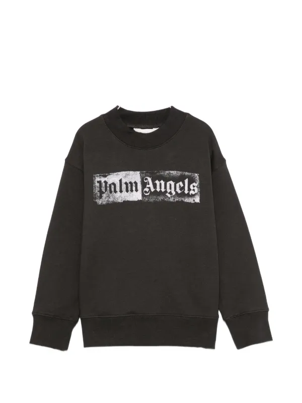 Palm Angels Kids logo-print Sweatshirt | ブラック | FARFETCH JP