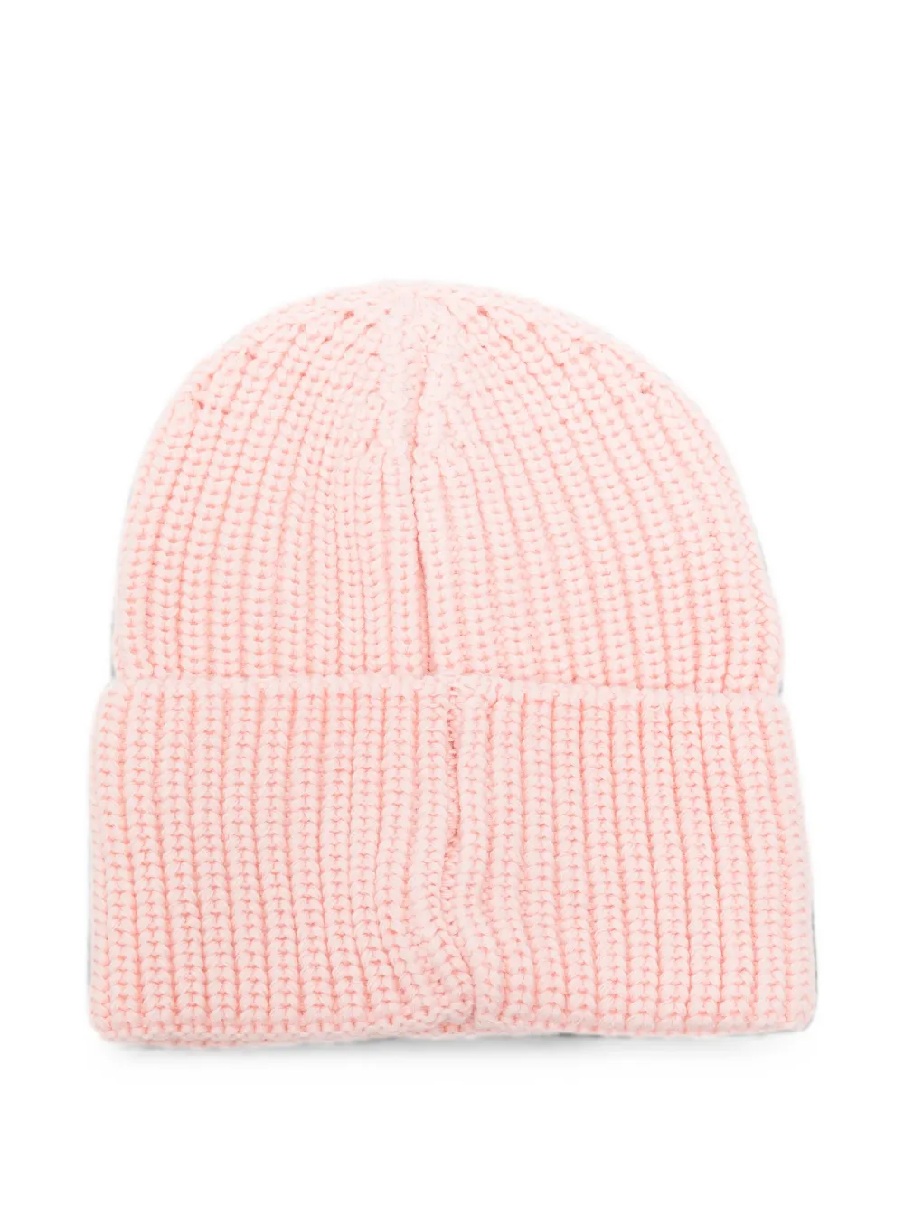 Palm Angels Kids Ribgebreide muts met geborduurd logo Roze