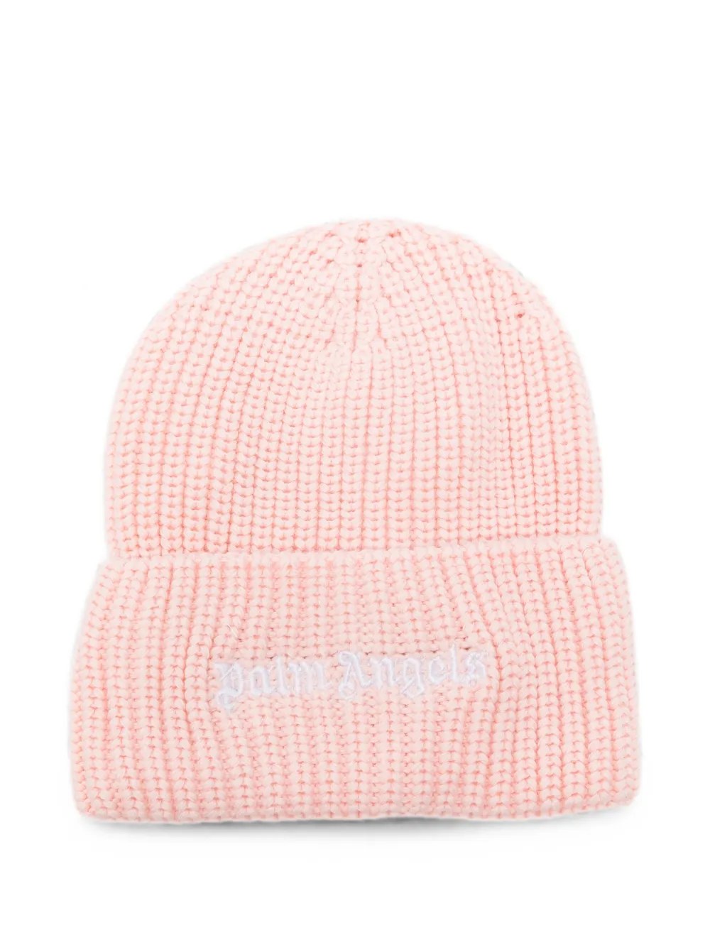 Palm Angels Kids logo-embroidered ribbed-knit beanie hat - Rosa