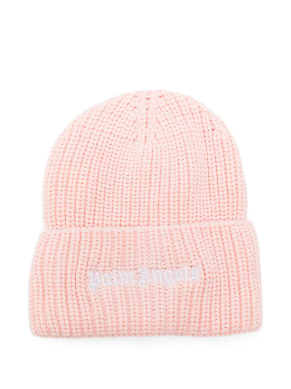 Palm Angels Kids logo-embroidered ribbed-knit beanie hat - Rosa