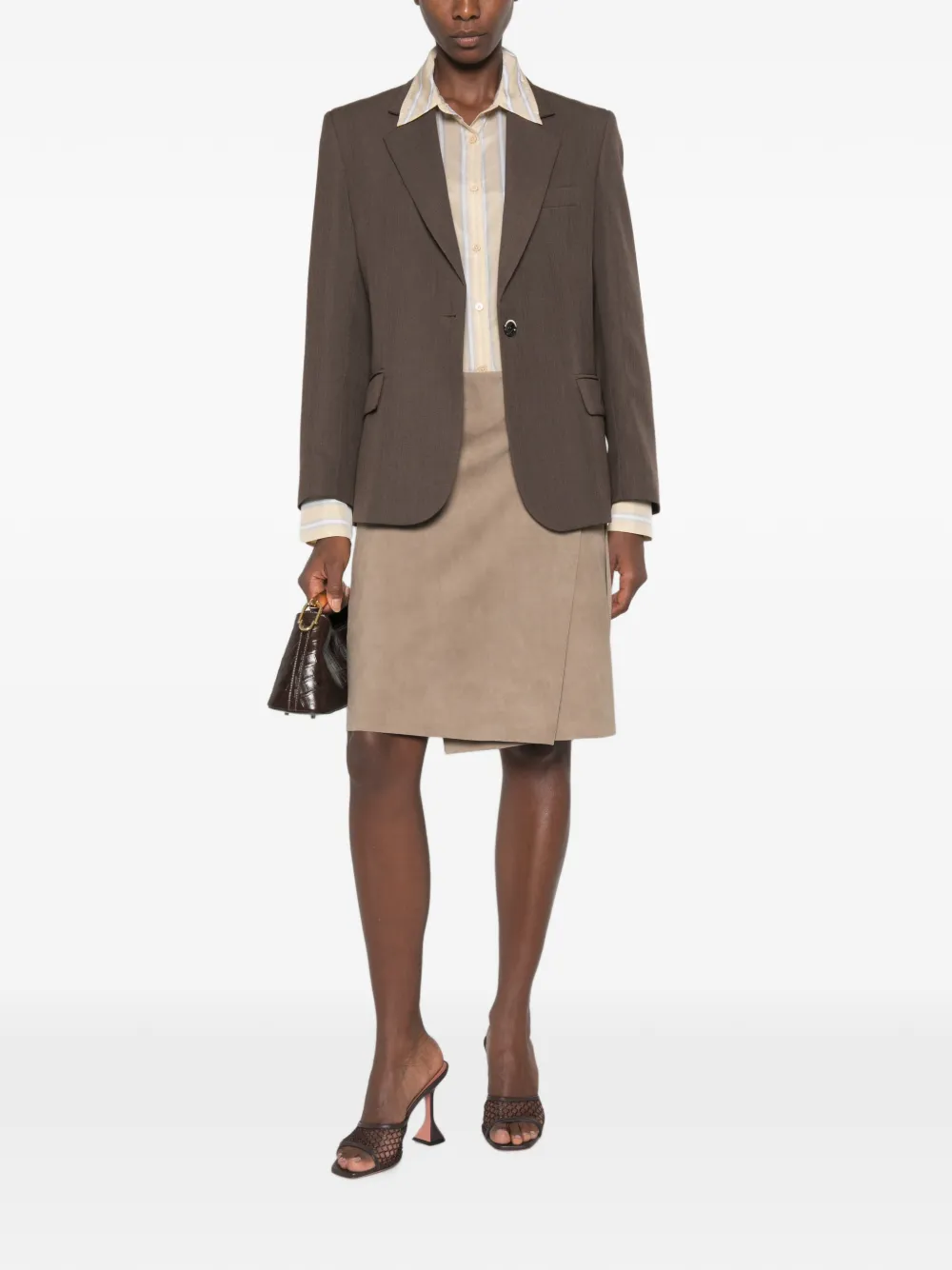 Nine In The Morning Blazer met enkele rij knopen en gekerfde revers Bruin
