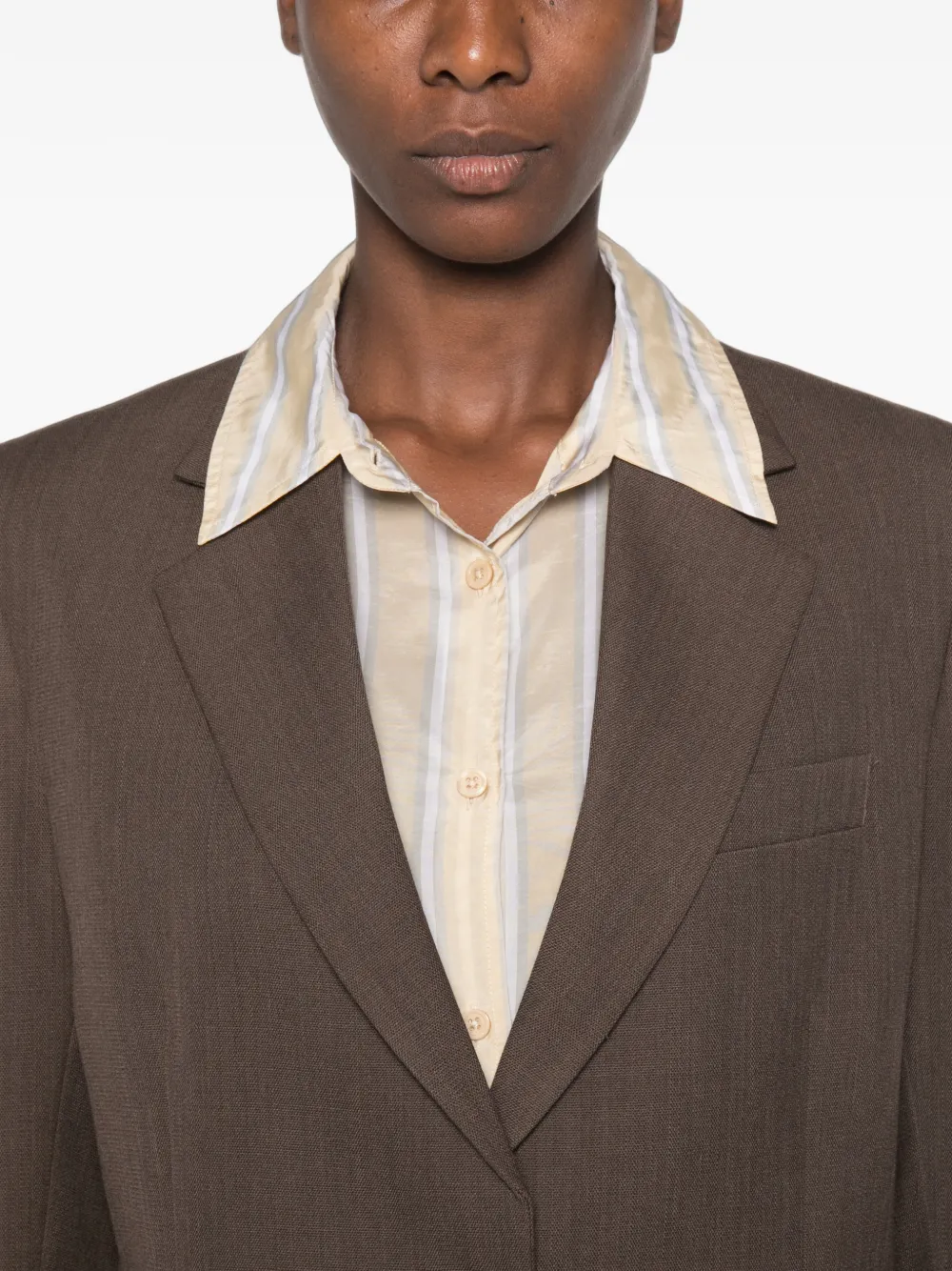 Nine In The Morning Blazer met enkele rij knopen en gekerfde revers Bruin