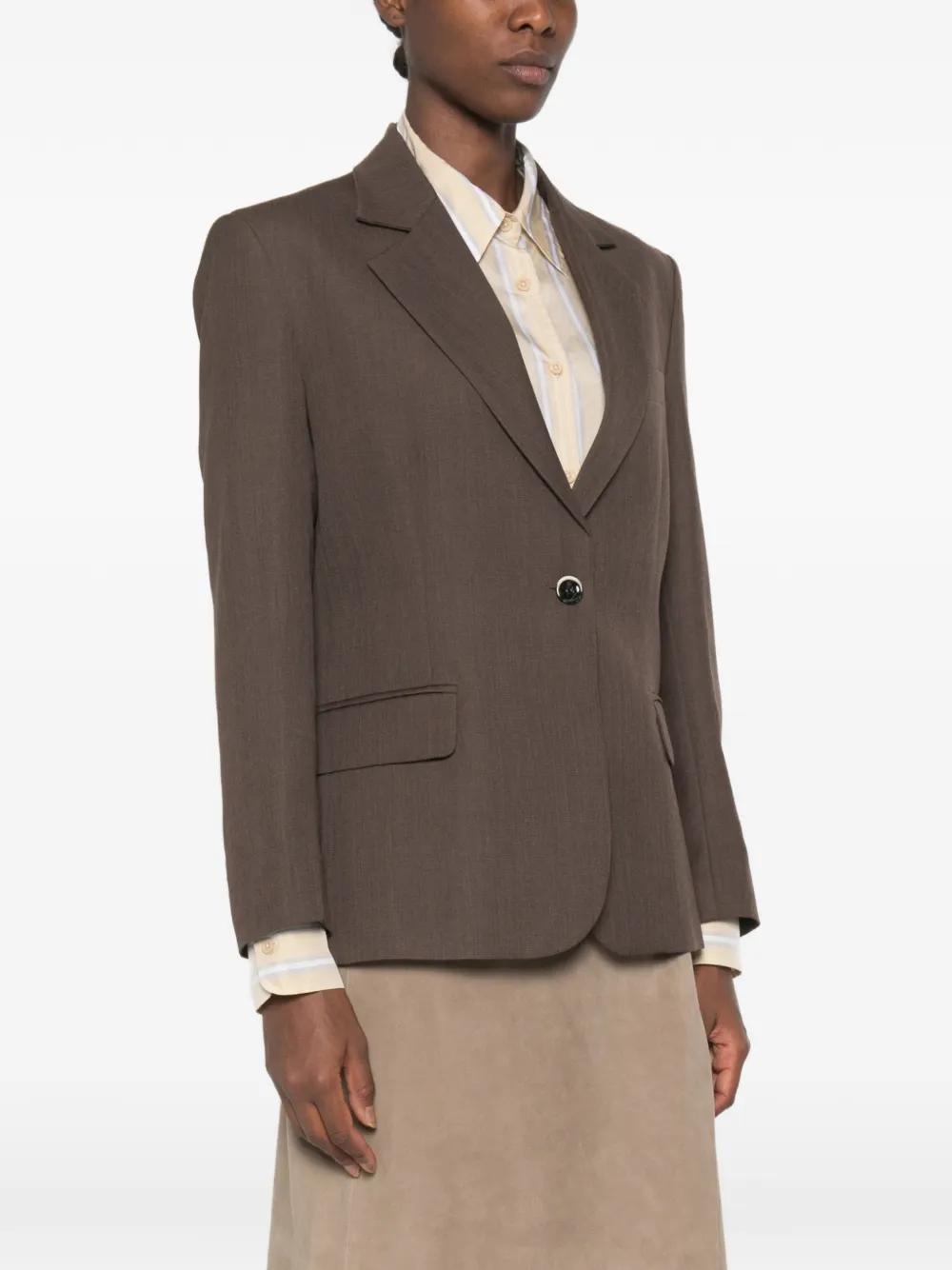 Nine In The Morning Blazer met enkele rij knopen en gekerfde revers Bruin