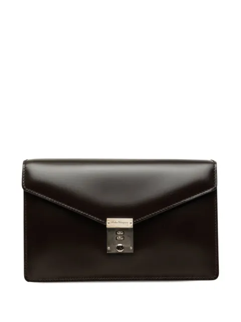 Ferragamo Pre-Owned 2010-2026 Leather Dial Lock clutch bag