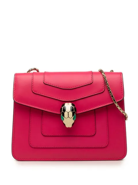 Bvlgari Pre-Owned 2019 kleine Square Serpenti Forever Umhängetasche aus Leder mit Kettenriemen
