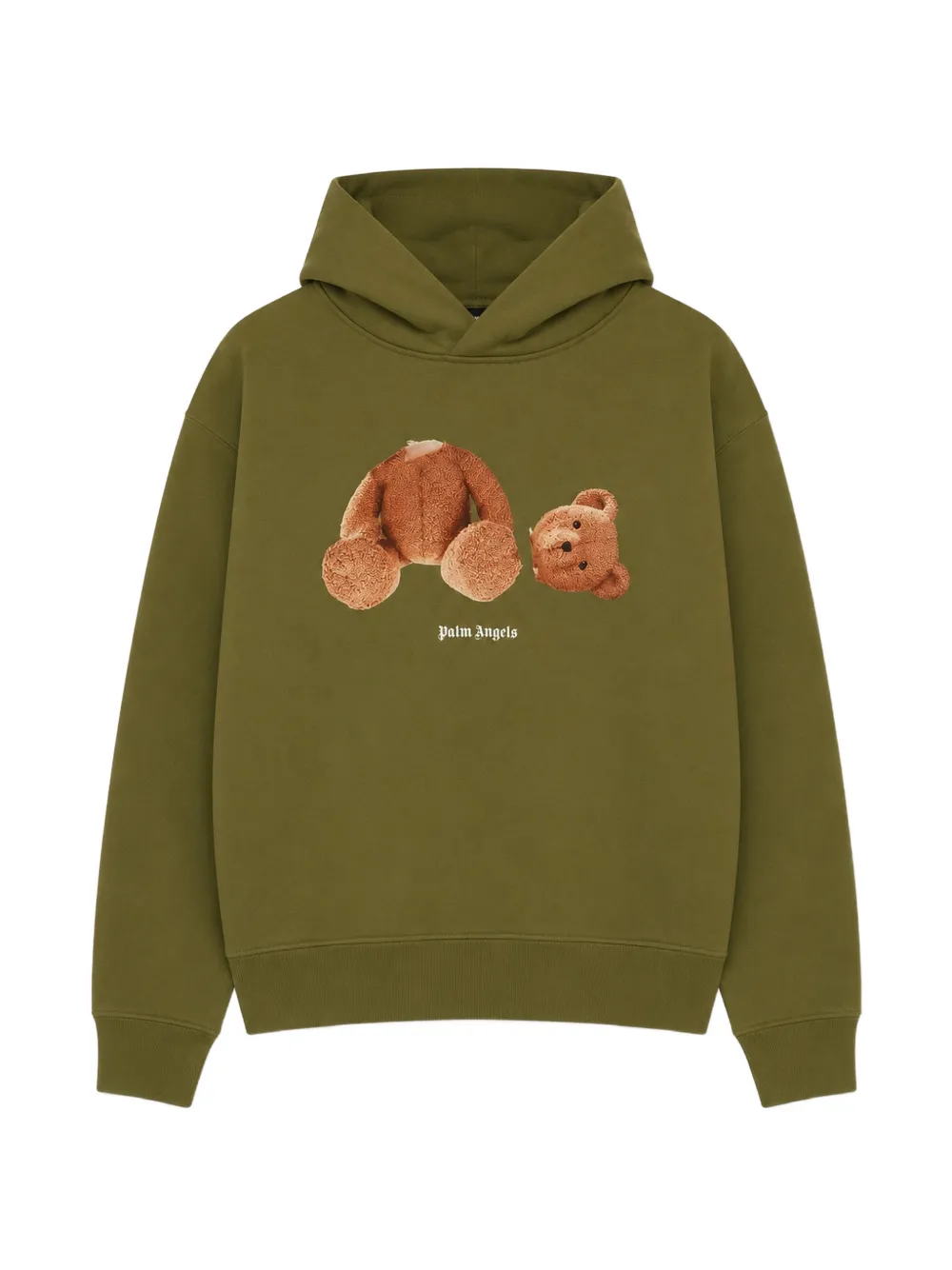 Palm Angels Kids bear-print hoodie - Verde