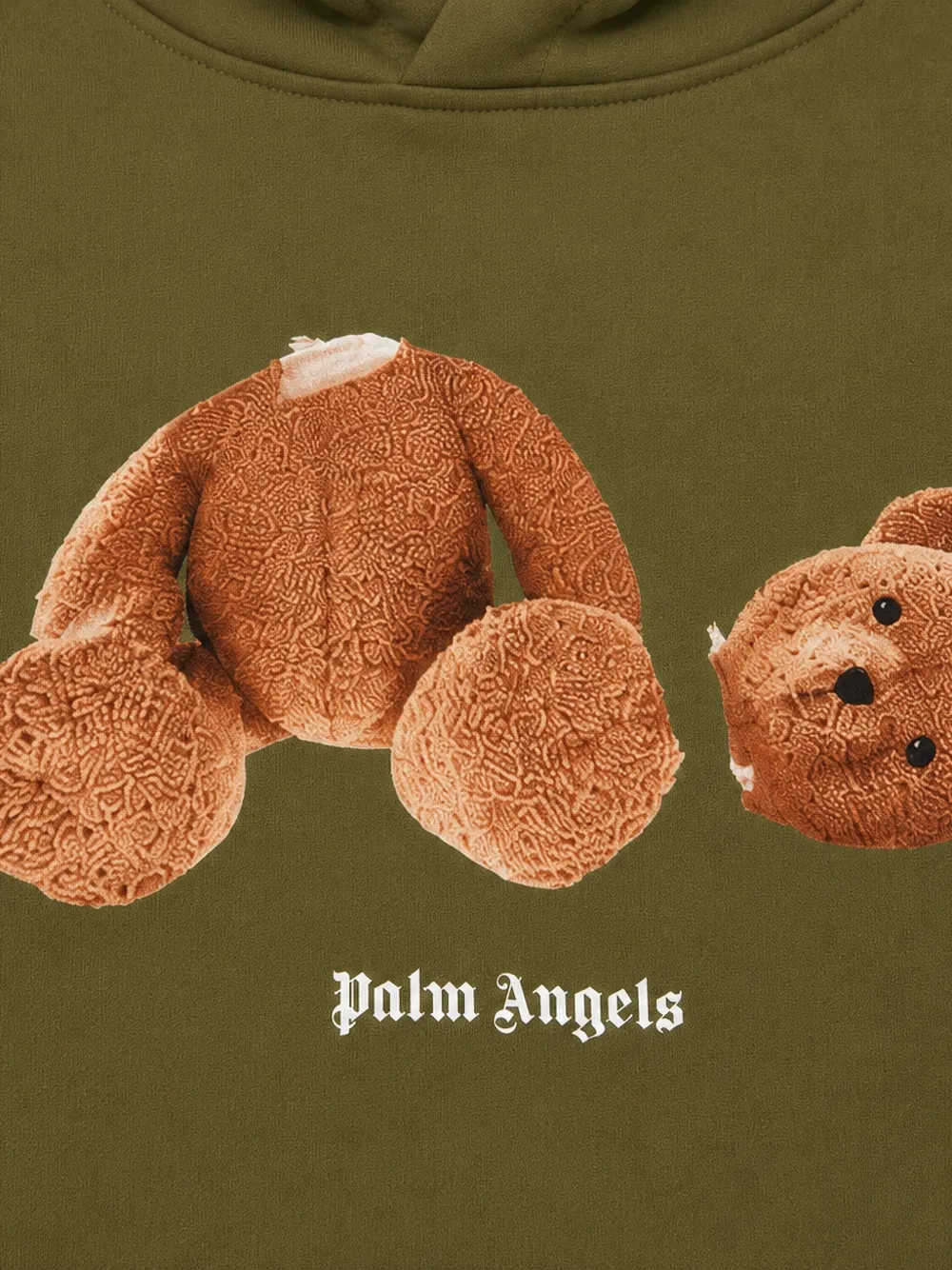 Palm Angels Kids Hoodie met beerprint Groen