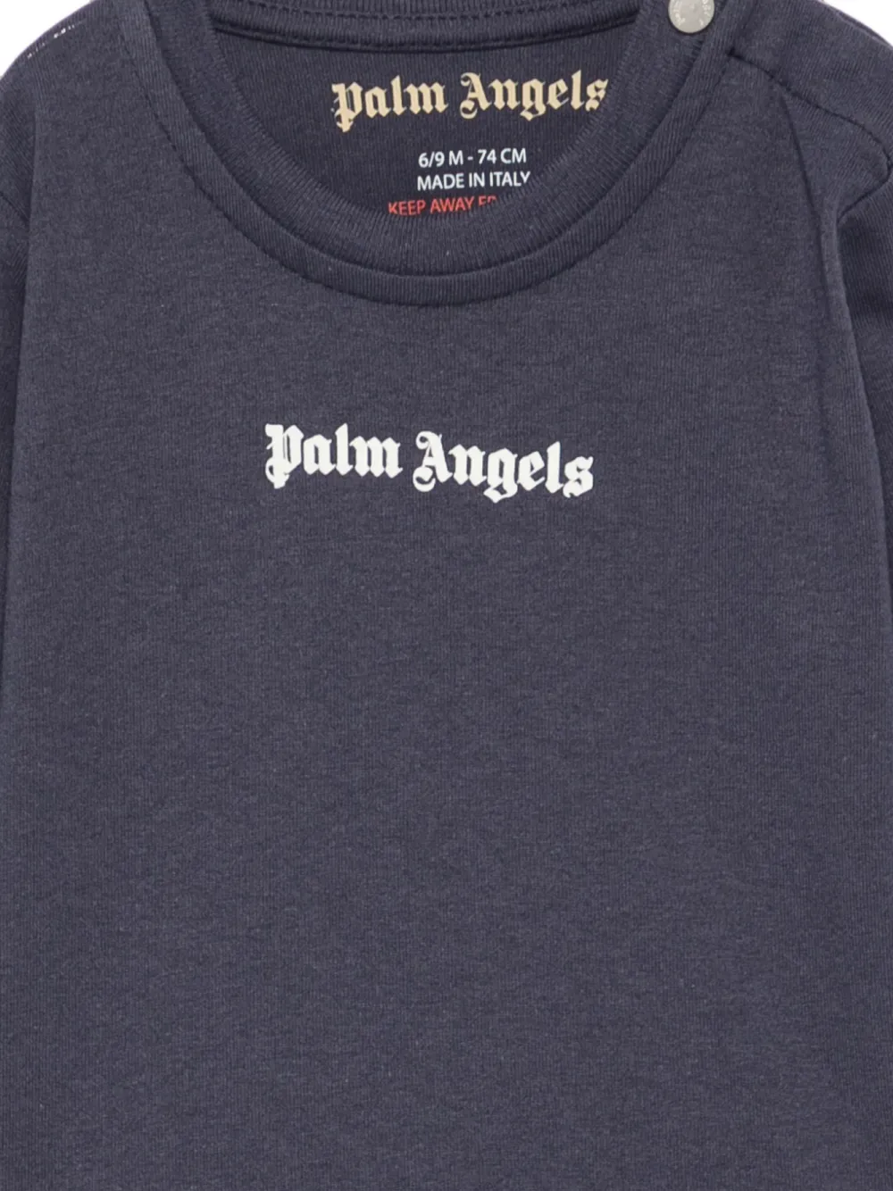 Palm Angels Kids T-shirt met lange mouwen en logo-print Grijs