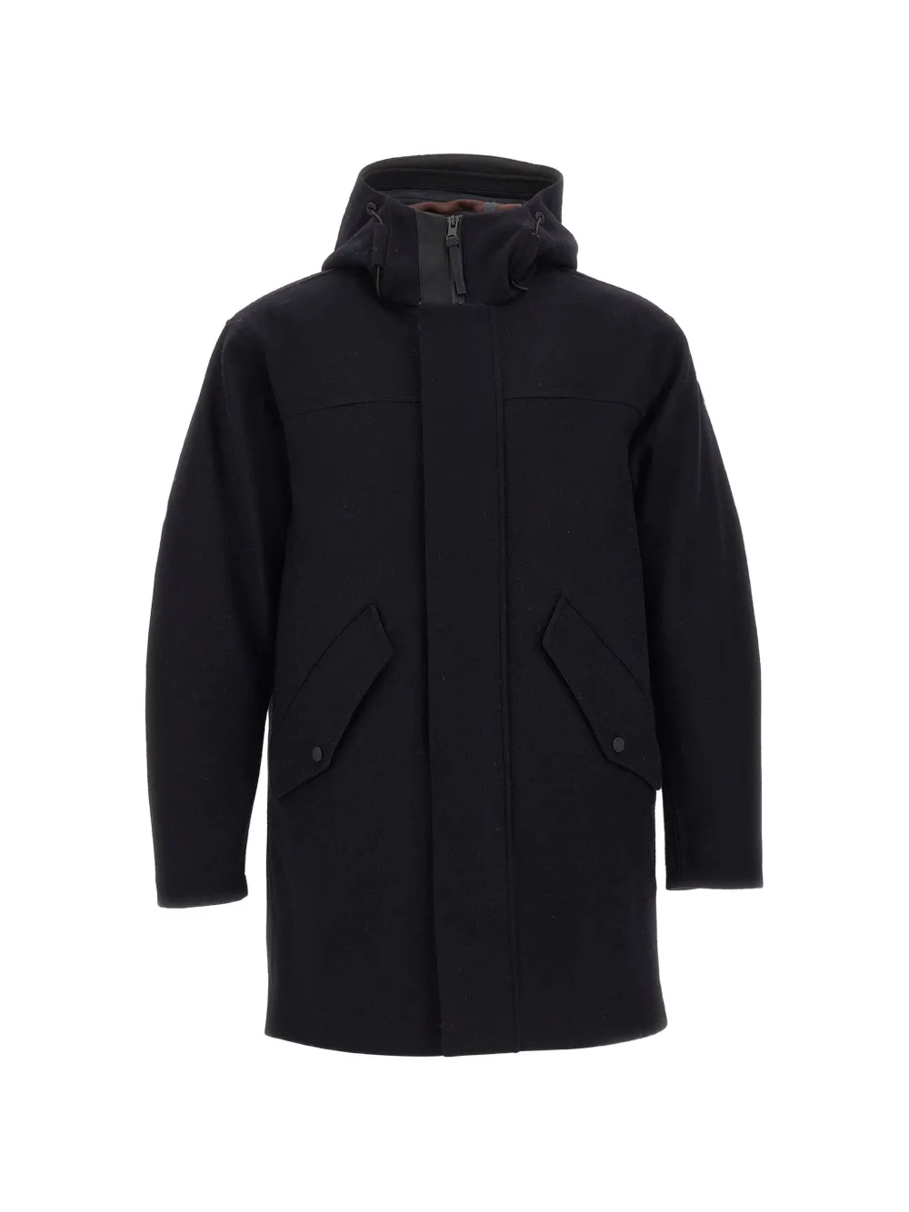 People Of Shibuya hooded felted coat - Nero