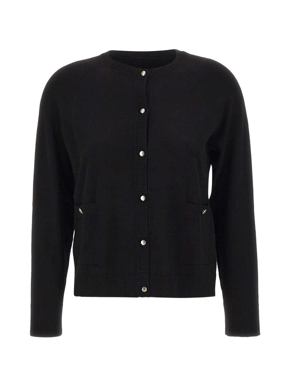 ELENA MIRÒ button-fastening ribbed-trim cardigan - Schwarz