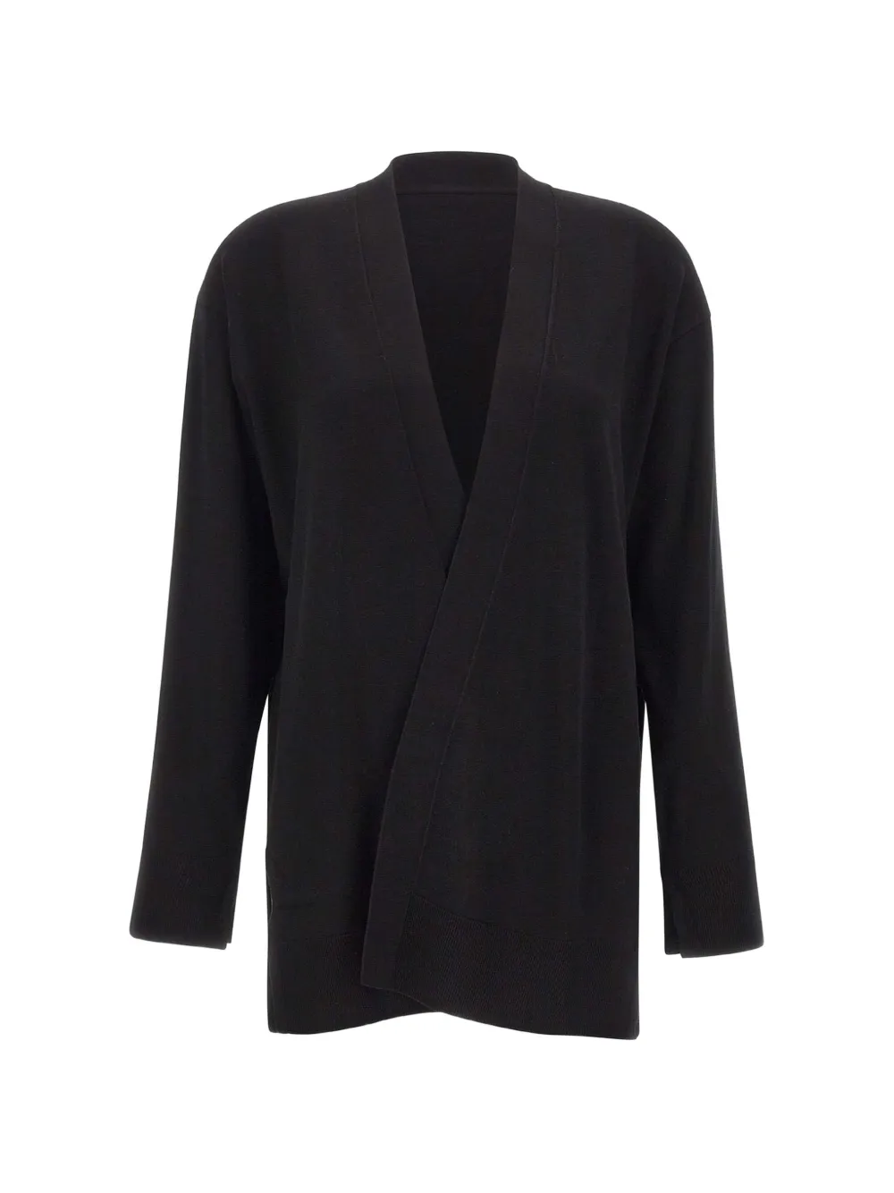 ELENA MIRÒ open-front side-slit cardigan - Schwarz