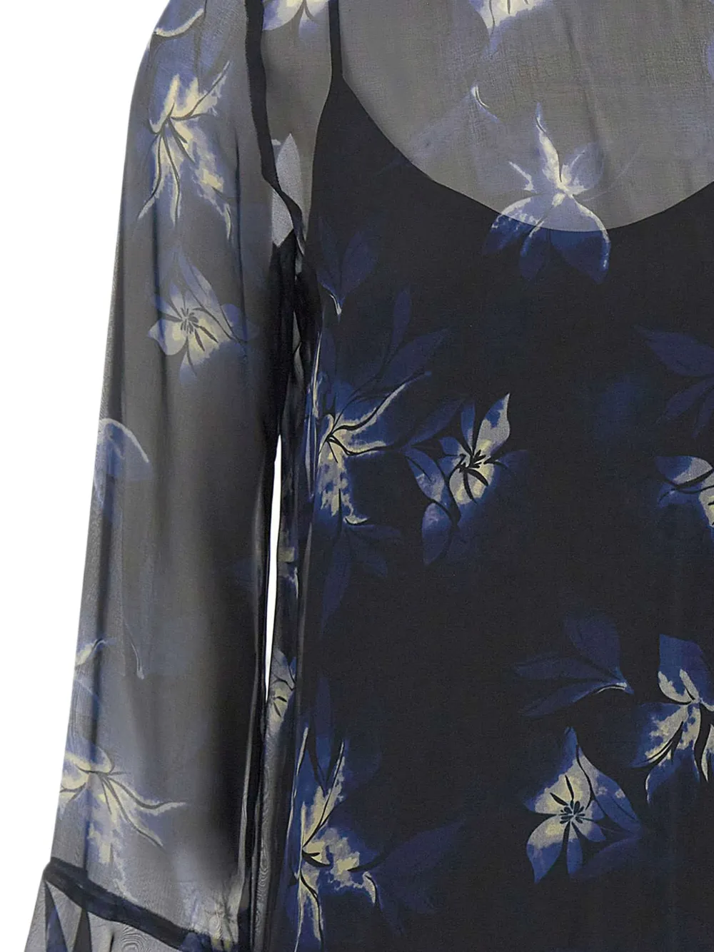 Max Mara Zijden blouse met bloemenprint Zwart