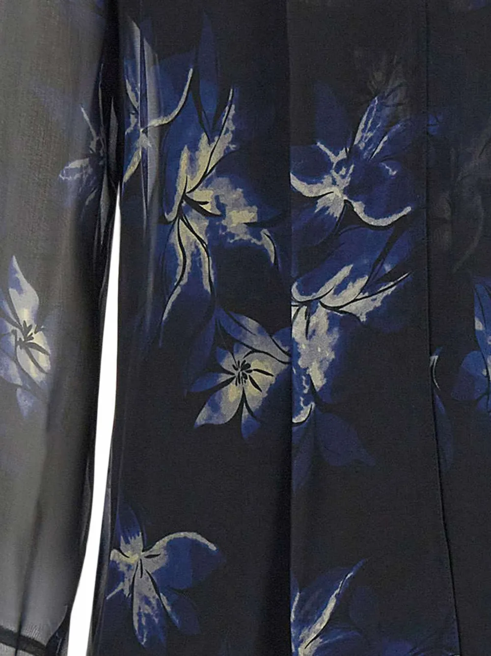 Max Mara Zijden blouse met bloemenprint Zwart